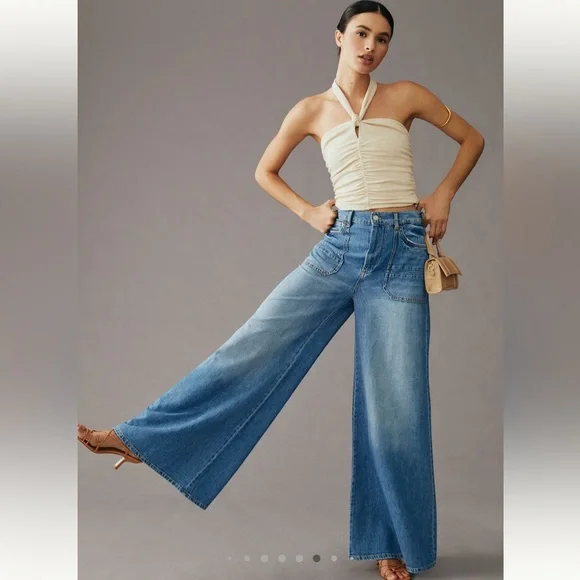 ISO ⭐️IN SEARCH OF⭐️ Anthropologie Pilcro The Jane High Rise Wide Leg Jeans - Picture 1 of 6